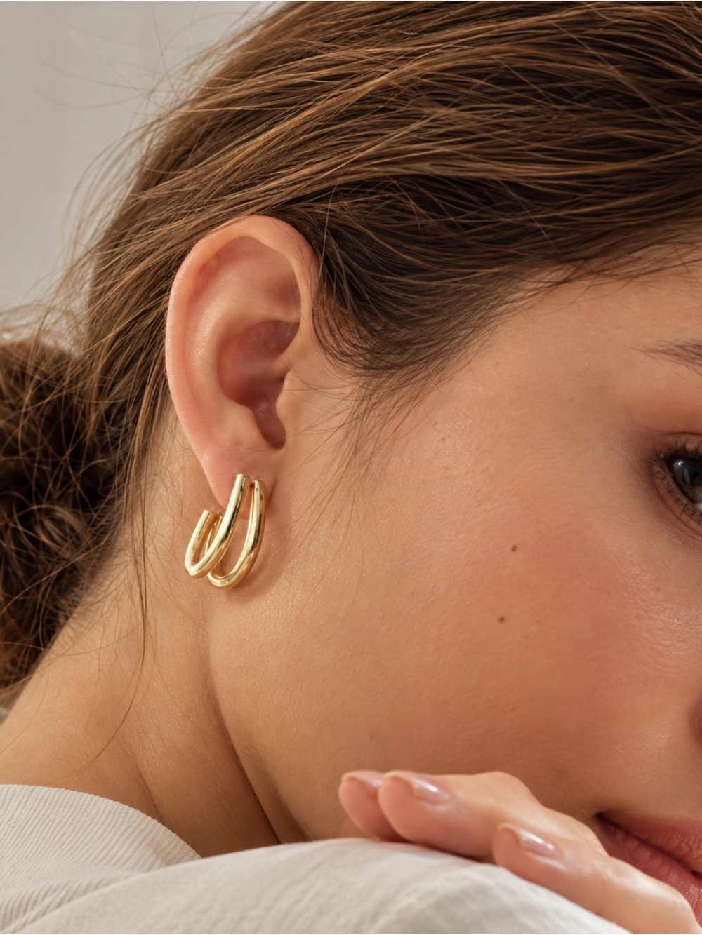 Double Trouble Hoop • Gold